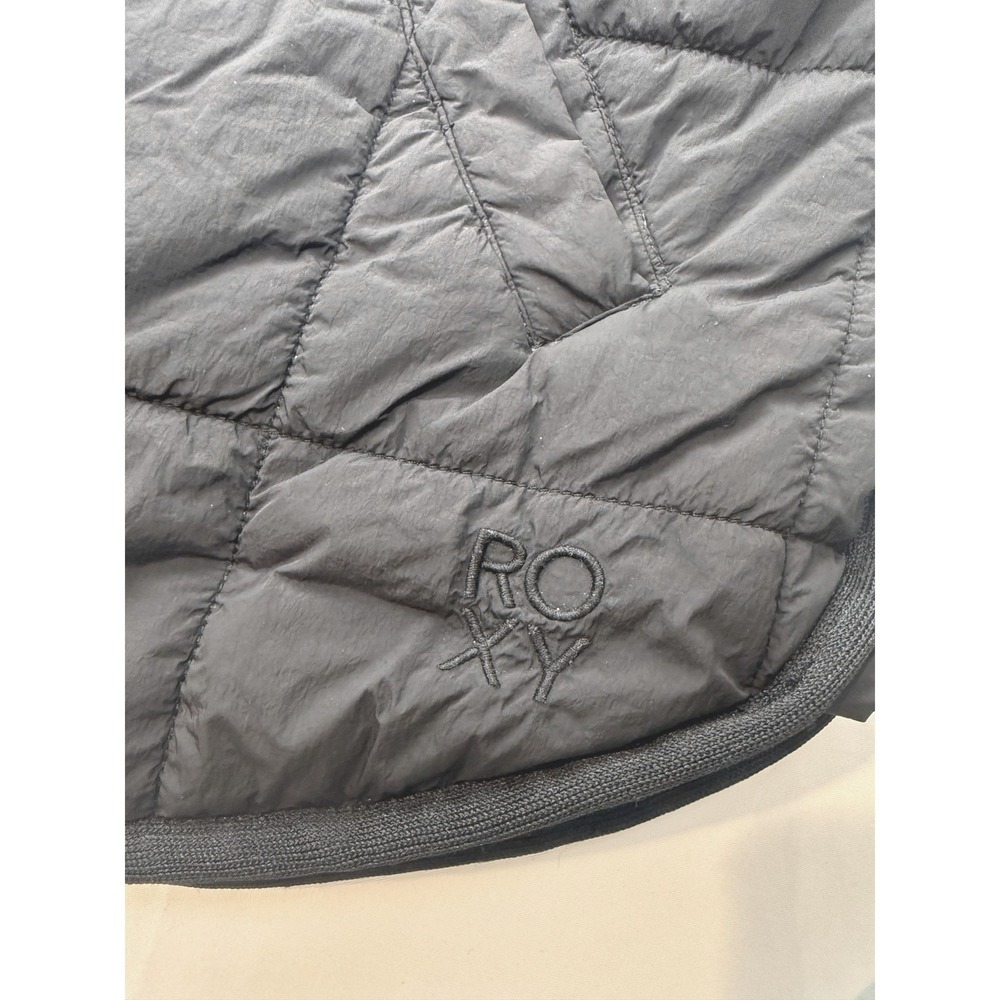 Roxy L Quilted Puffer Jacket Black Full Zip Lightweight Coat - Picture 4 of 8